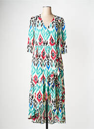 Robe mi-longue col v bleu SEE U SOON femme