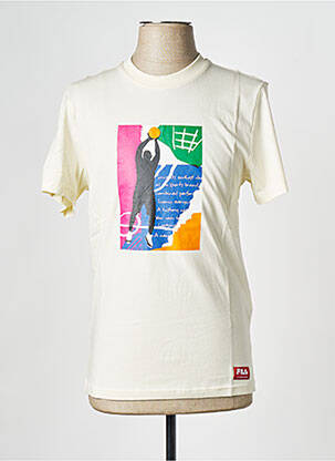 T-shirt col rond beige FILA homme