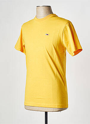 T-shirt col rond jaune TOMMY HILFIGER homme