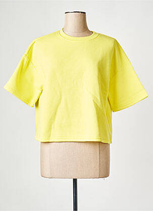T-shirt col rond jaune NOISY MAY femme