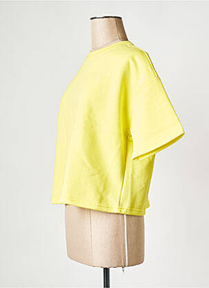 T-shirt col rond jaune NOISY MAY femme