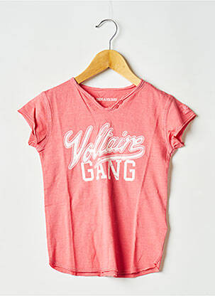 T-shirt col rond rouge ZADIG & VOLTAIRE fille