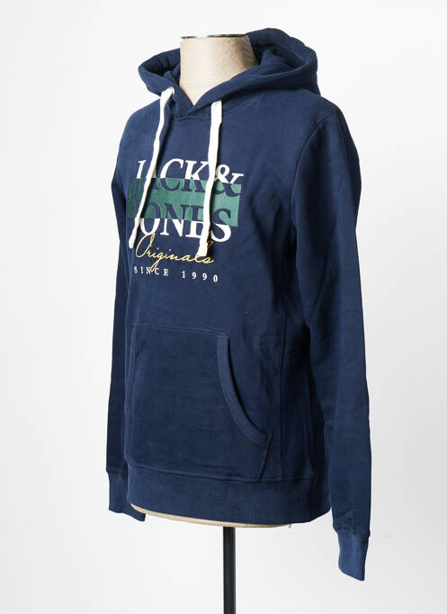 Sweat-shirt à capuche bleu JACK & JONES pour homme