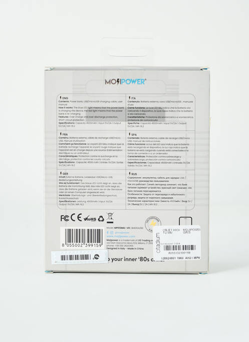 Accessoire divers gris MOJIPOWER pour unisexe