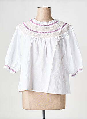 Top col rond blanc EKYOG femme