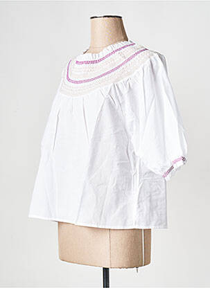 Top col rond blanc EKYOG femme