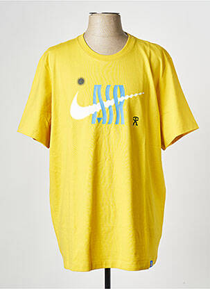 T-shirt col rond jaune NIKE homme