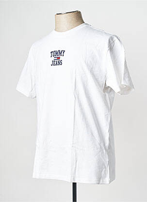 T-shirt col rond blanc TOMMY HILFIGER homme