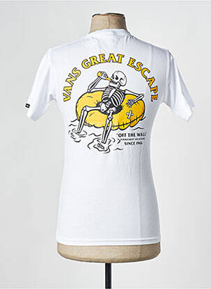 T-shirt col rond blanc VANS homme