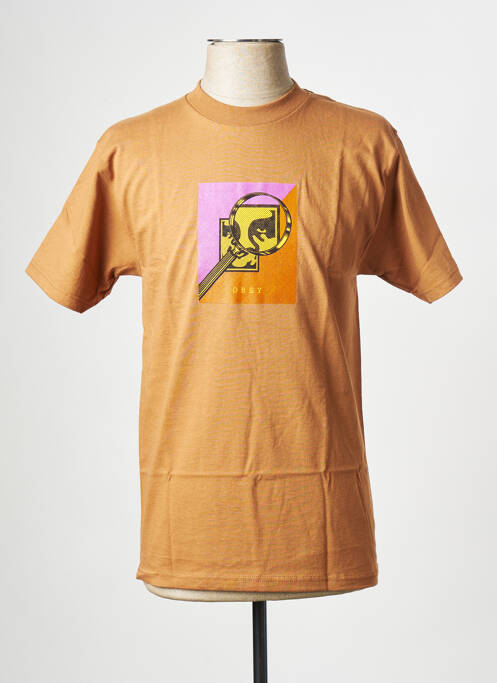 T-shirt marron OBEY pour homme