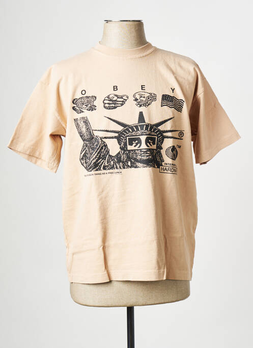 T-shirt beige OBEY pour homme