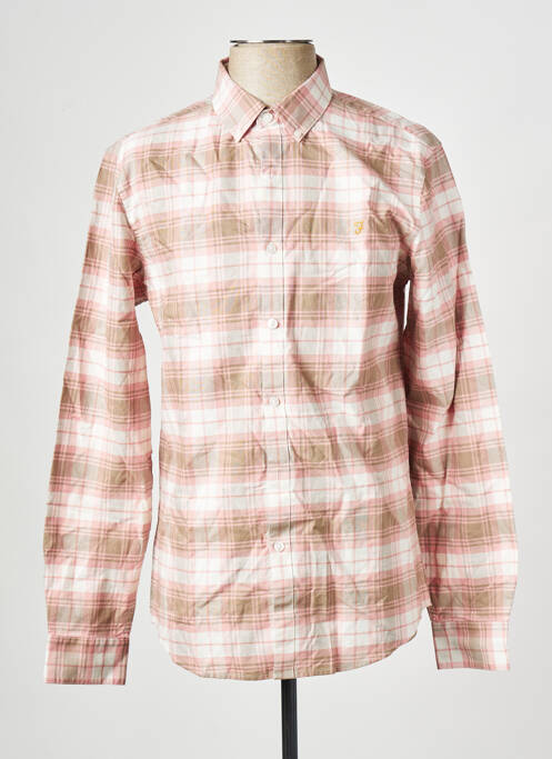 Chemise manches longues rose FARAH pour homme