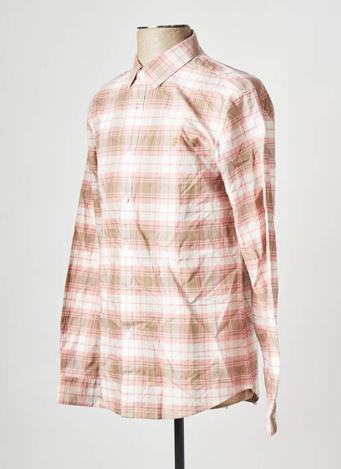 Chemise manches longues rose FARAH pour homme