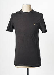 T-shirt col rond noir FARAH homme