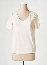 T-shirt col v beige VILA femme