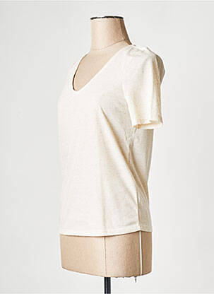 T-shirt col v beige VILA femme