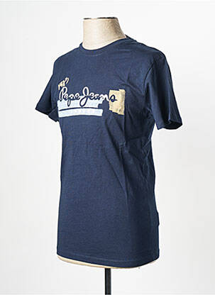 T-shirt col rond bleu PEPE JEANS homme