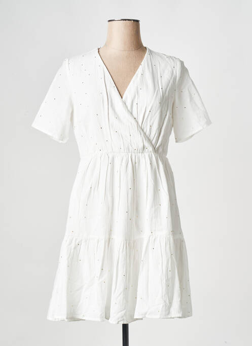 Robe courte blanc PIECES pour femme