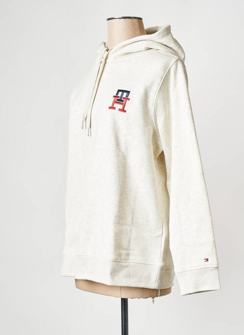 Sweat-shirt à capuche beige TOMMY HILFIGER pour femme