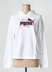 Sweat-shirt à capuche blanc PUMA pour fille seconde vue