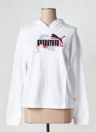 Sweat-shirt à capuche blanc PUMA fille