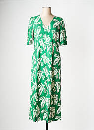 Robe longue col v vert AN' GE femme