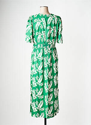 Robe longue col v vert AN' GE femme