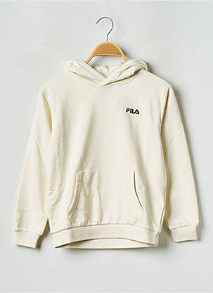 Sweat-shirt à capuche col rond beige FILA enfant