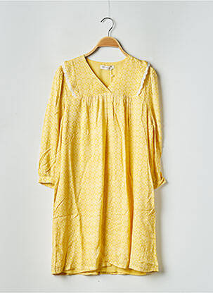 Robe courte col v jaune SEE U SOON femme