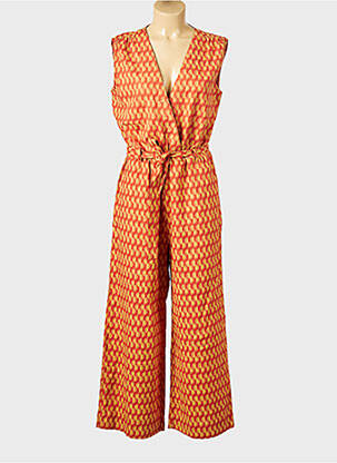 Combi-pantalon col v orange THINKING MU femme