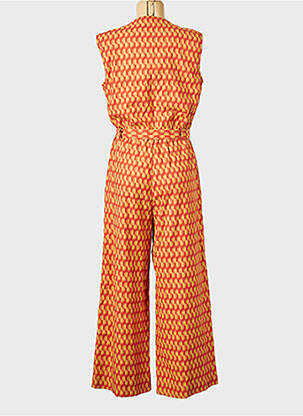 Combi-pantalon col v orange THINKING MU femme