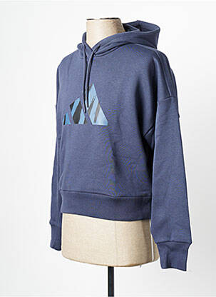 Sweat-shirt à capuche col rond bleu ADIDAS femme