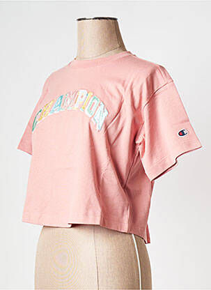 T-shirt col rond rose CHAMPION femme