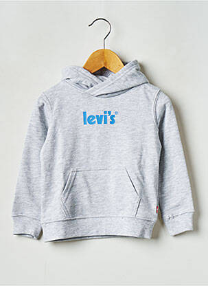 Sweat-shirt à capuche col rond gris LEVI'S garçon