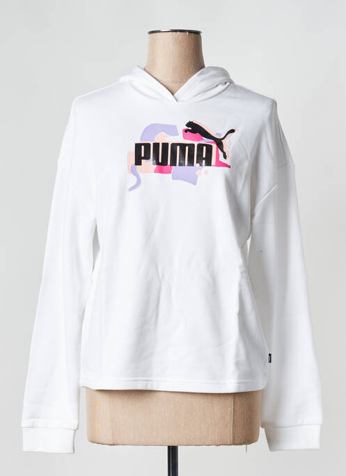 Sweat-shirt à capuche blanc PUMA pour fille
