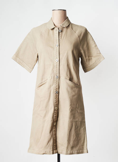 Robe courte marron ICHI pour femme