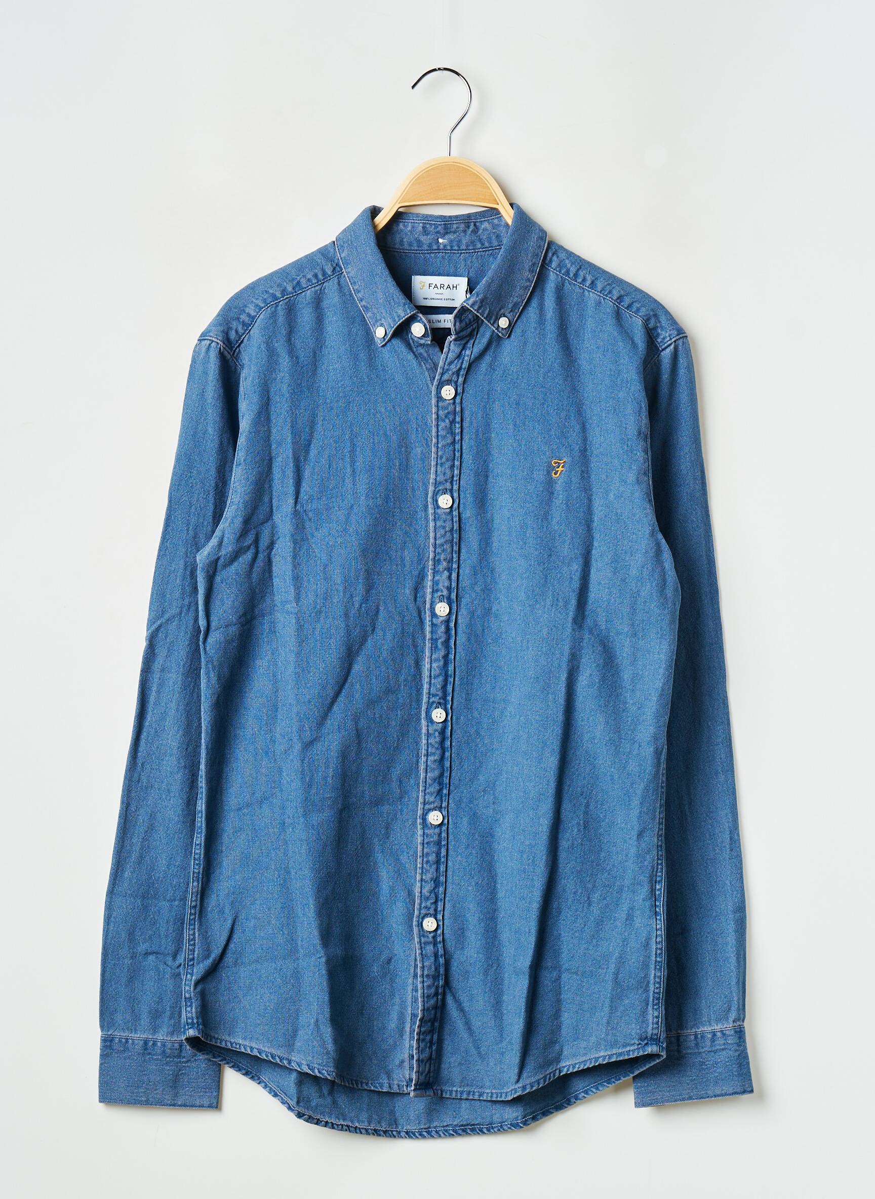 Chemise Manches Longues Bleu Farah Homme 2534521-bleu00 Modz