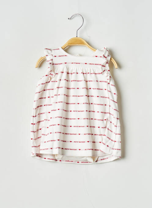 Robe mi-longue blanc PETIT BATEAU pour fille