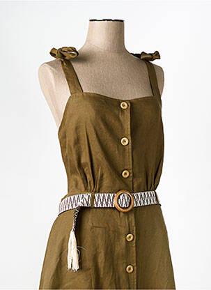 Robe courte col rond vert LA PETITE FRANCAISE femme