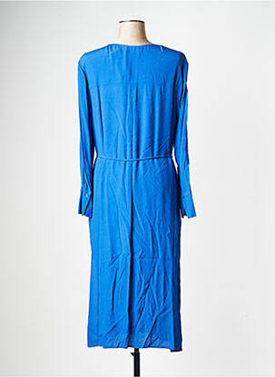 Robe longue col v bleu CALVIN KLEIN femme