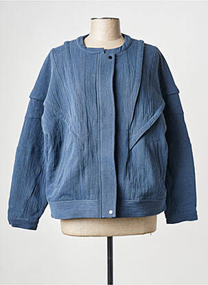 Blouson col col montant bleu SEE U SOON femme