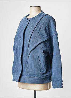 Blouson col col montant bleu SEE U SOON femme