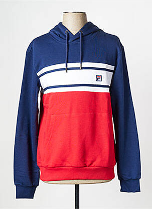 Sweat-shirt à capuche col rond rouge FILA homme
