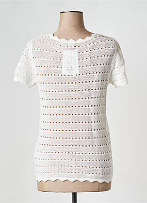 Pull col v blanc ICHI femme