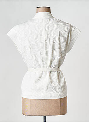 Gilet sans manche col v blanc SEE U SOON femme