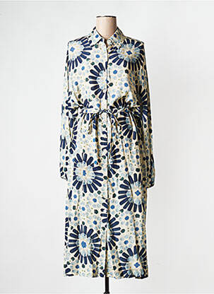 Robe longue col v bleu STELLA FOREST femme