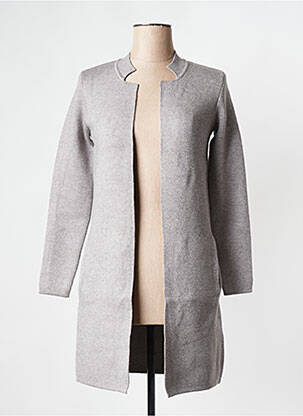 Gilet manches longues col v gris MORGAN femme