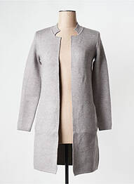 Gilet manches longues col v gris MORGAN femme