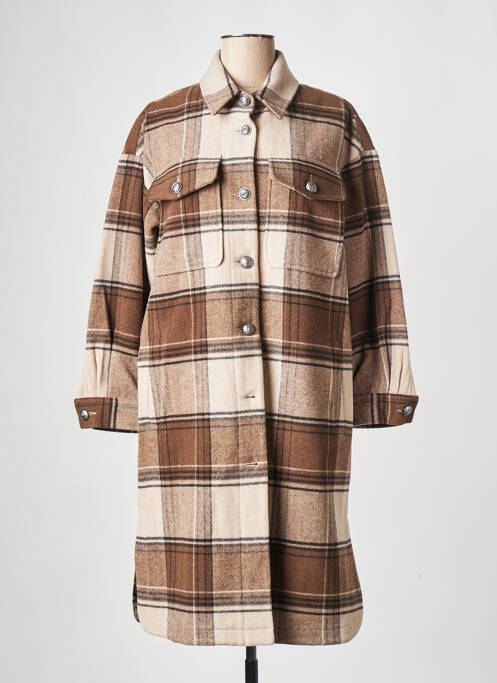 Manteau long marron IKKS pour femme
