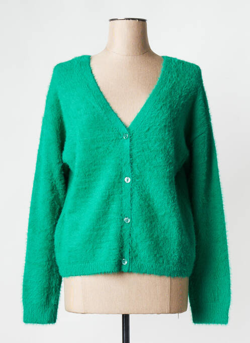 Gilet manches longues vert PIECES pour femme
